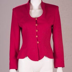 SOLD Vtg 90's AVANT GARDE Red Power Blazer Petite
